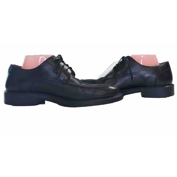 Johnston & Murphy 020-5661 Black Leather Apron Toe Dress Oxfords Mens Size 9.5